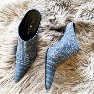 Via Spiga Embroidered Leather Mules, 9